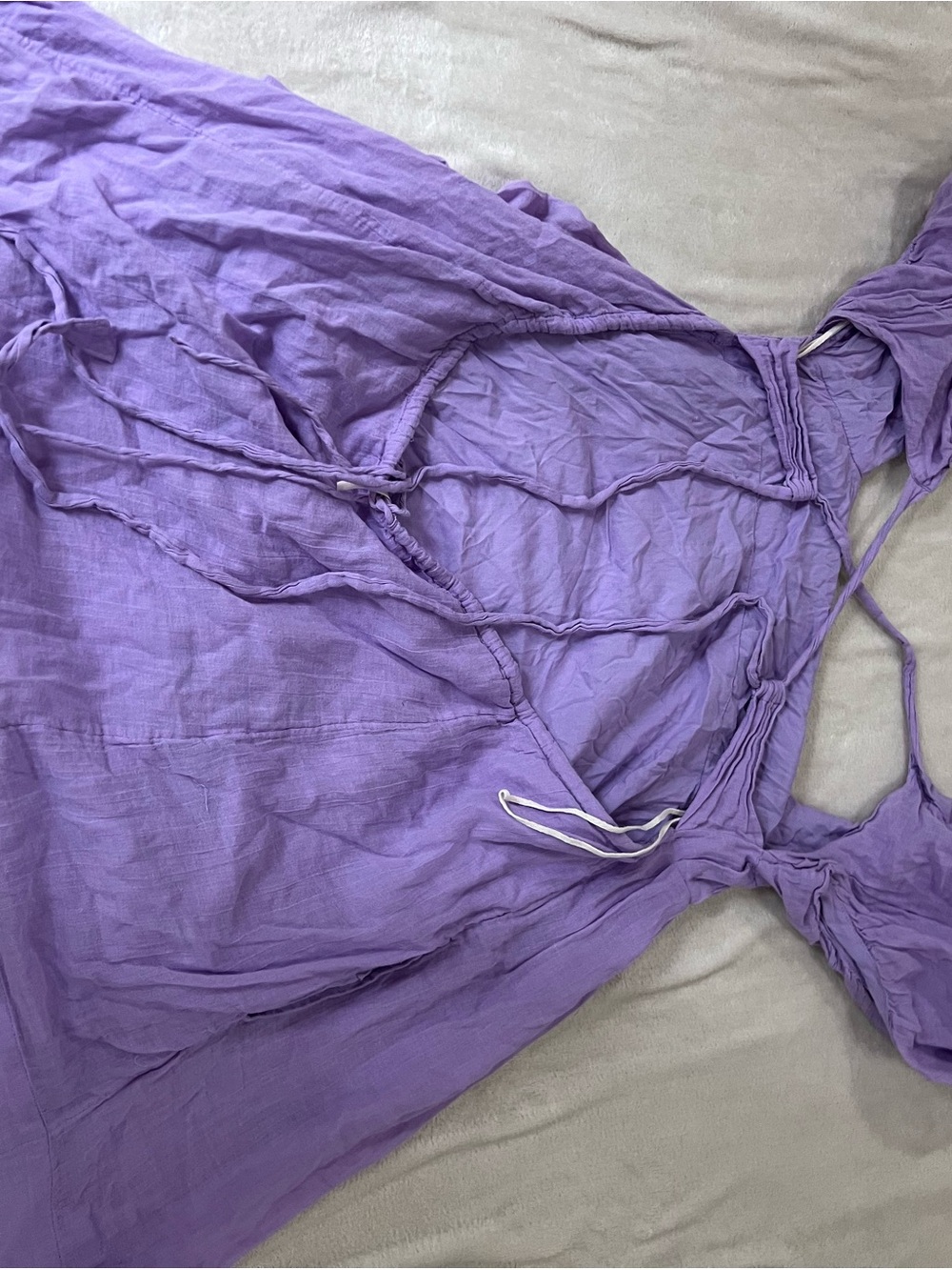 Free People Lavender Puff Sleeve Mini Dress - Picture 2 of 3